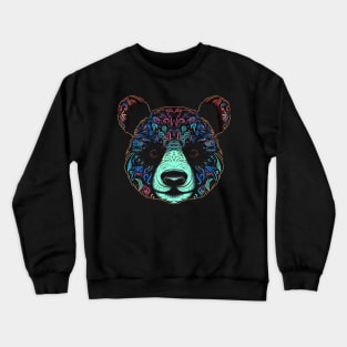 Colorful Psychedelic Mandala Panda - Vibrant and Eye-catching Design Crewneck Sweatshirt